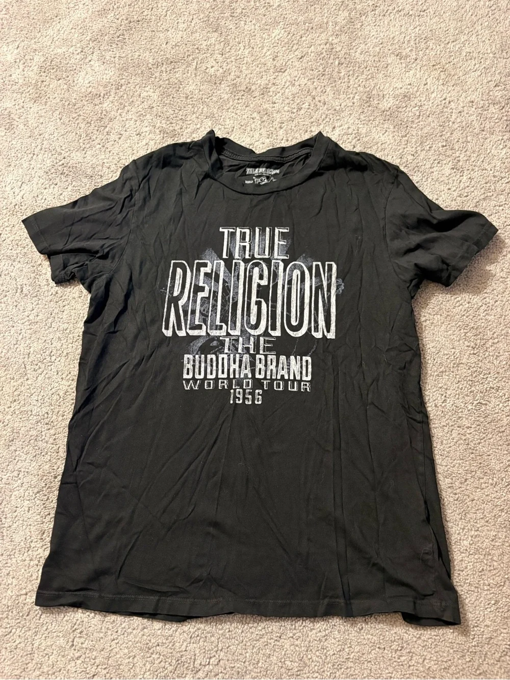 True Religion Black Short-Sleeve Logo Tee